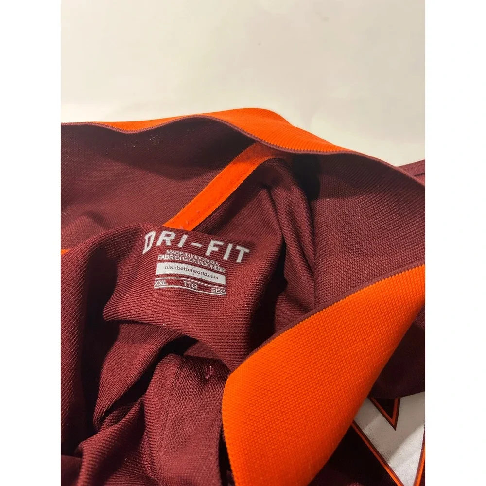 Nike Dri-FIT Mens‎ Virginia Tech Hokies Polo Shirt XXL Golf Activewear Stretch
